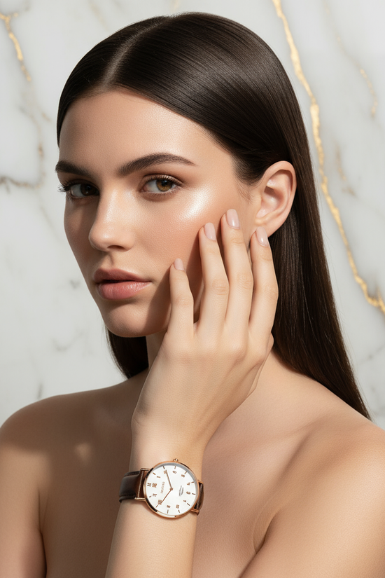 Flowing straight hair with soft lighting