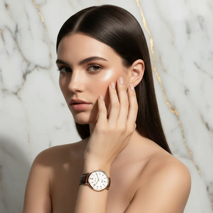 Flowing straight hair with soft lighting