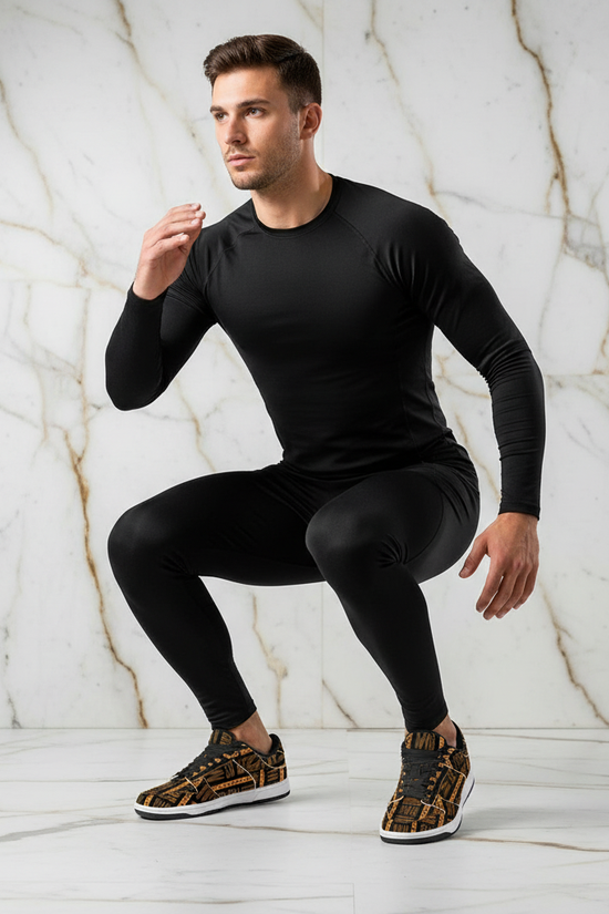 Front three-quarter training pose