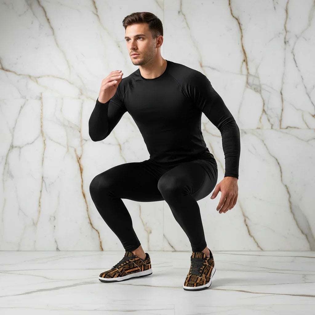 Front three-quarter training pose