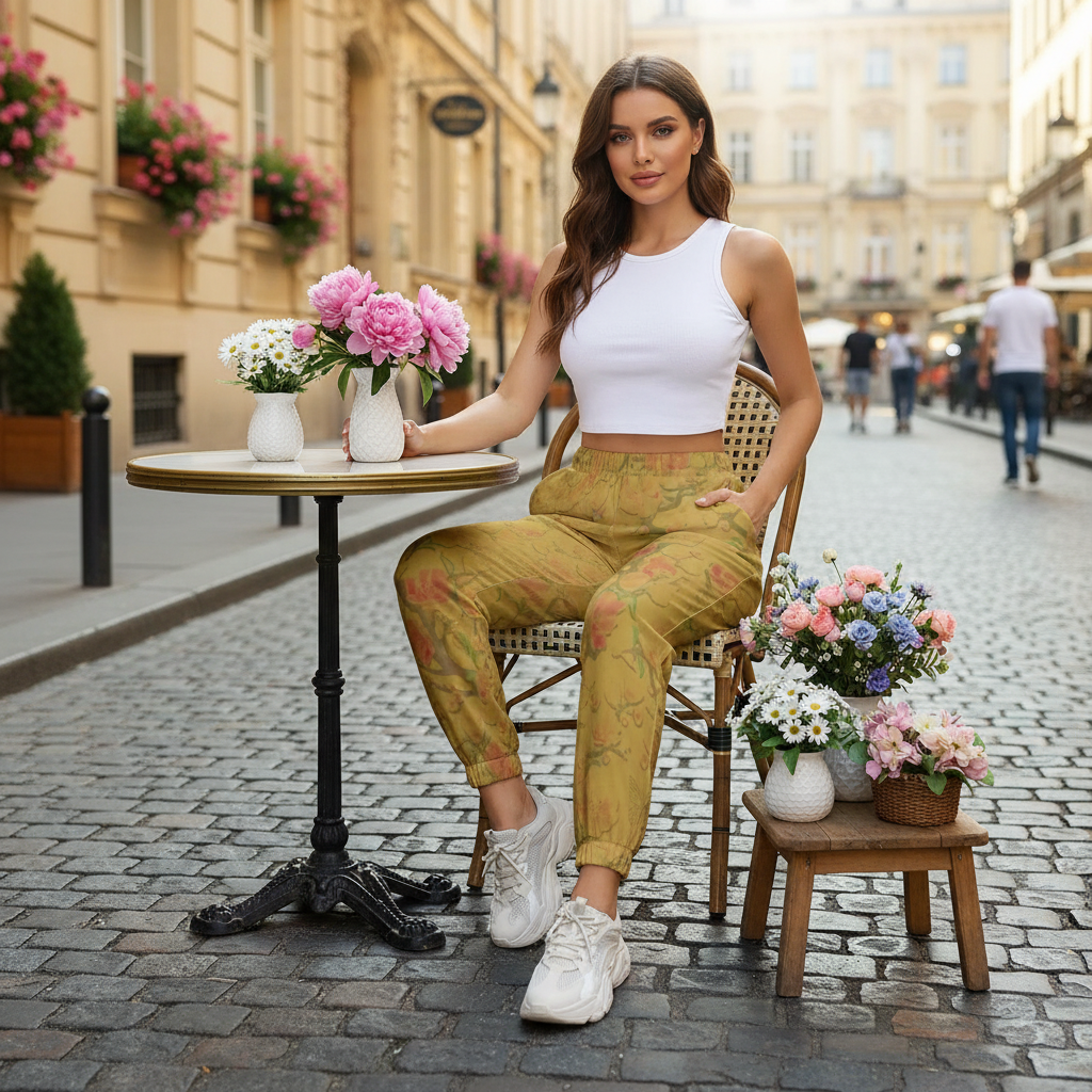 Front view at European café