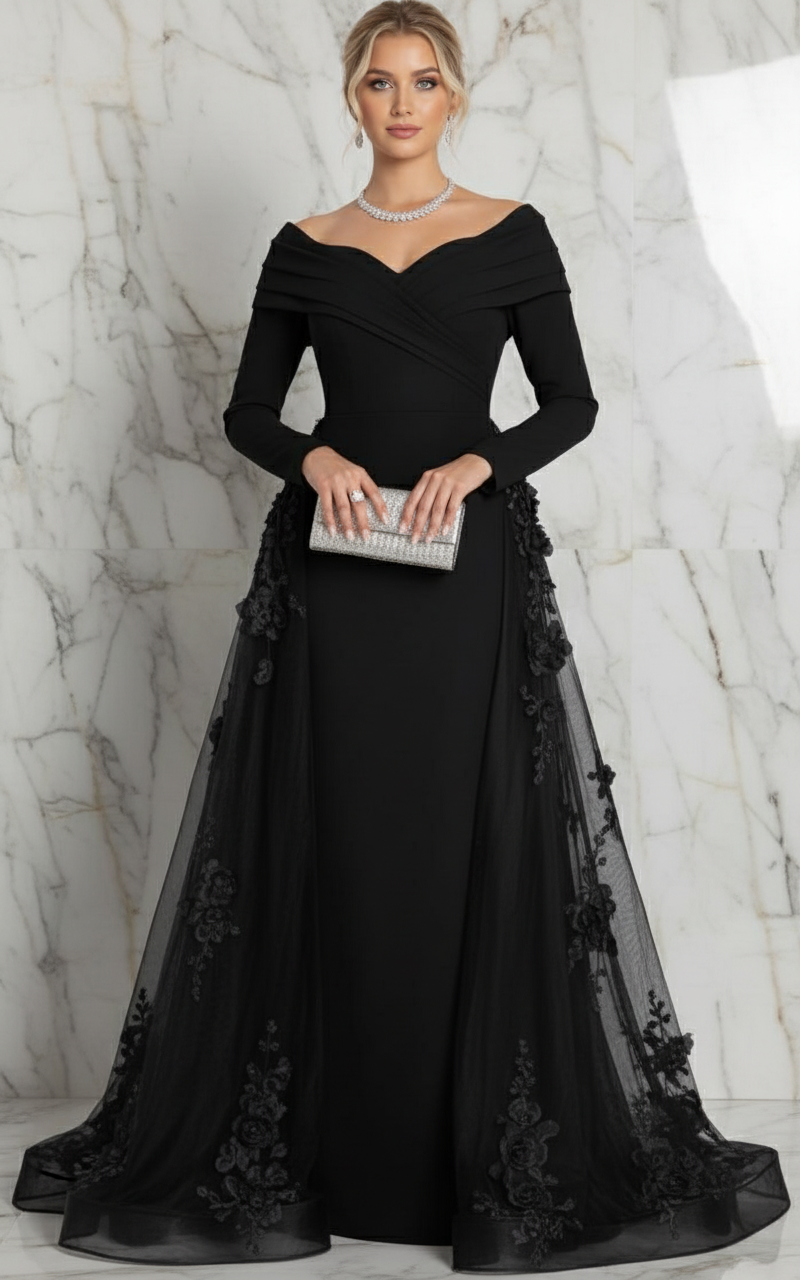 Front view - Black gown