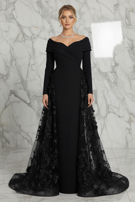 Front view - Black gown