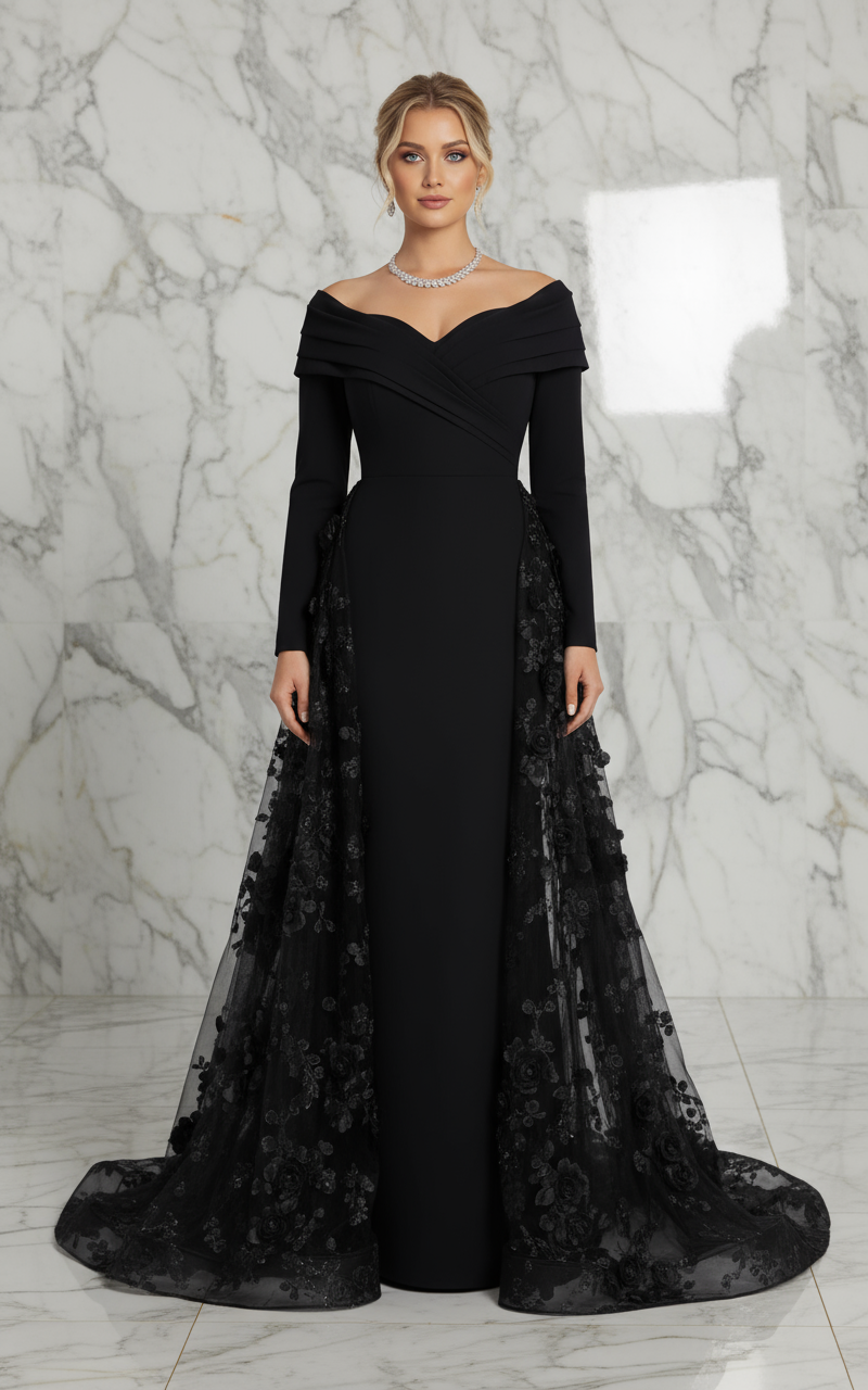 Front view - Black gown