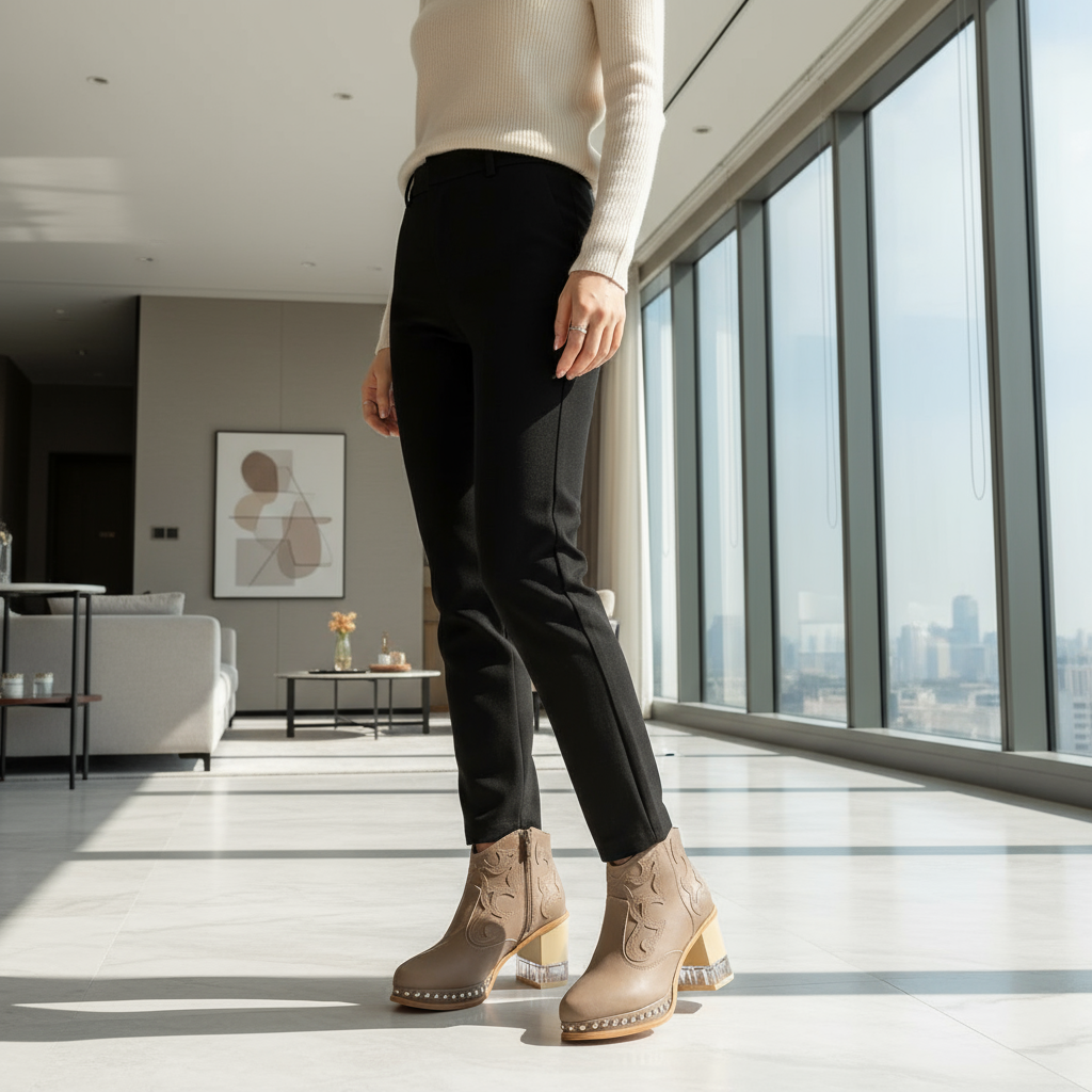 Front view in modern penthouse