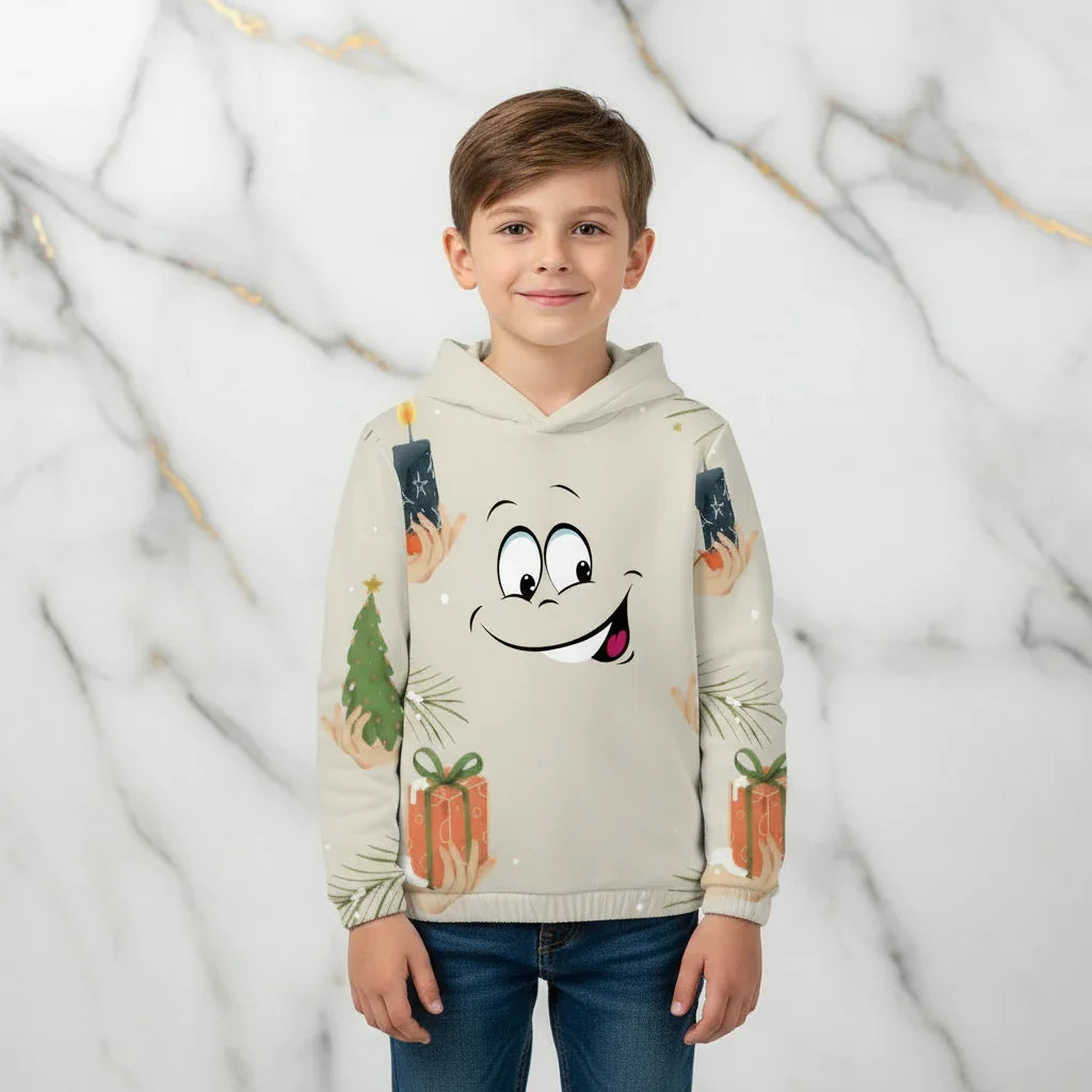 Front view of boys Christmas sweatshirt