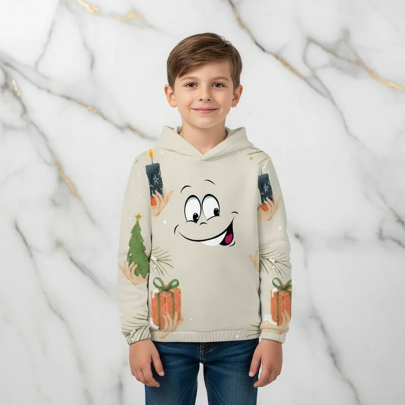 Front view of boys Christmas sweatshirt