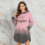 Front view of pink flannel hoodie