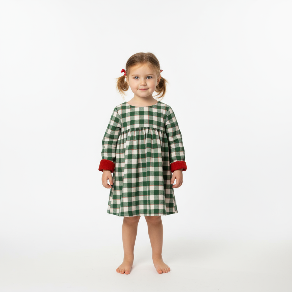 Front view of plaid dress
