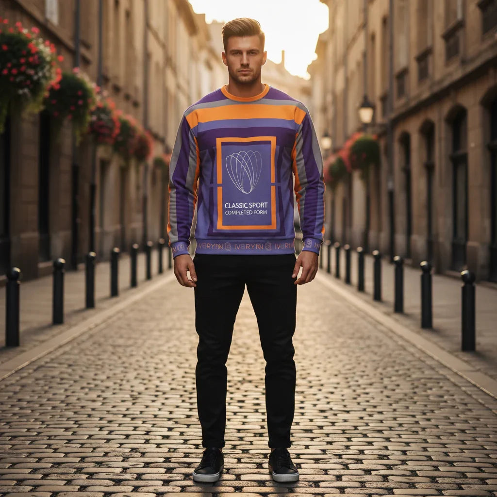 Front view on European street