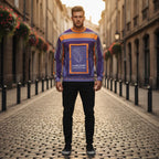 Front view on European street