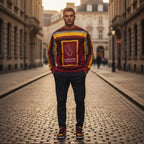 Front view on European street