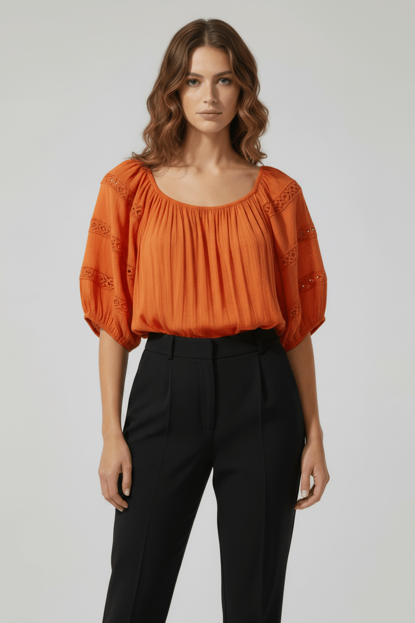 Front View Orange Black