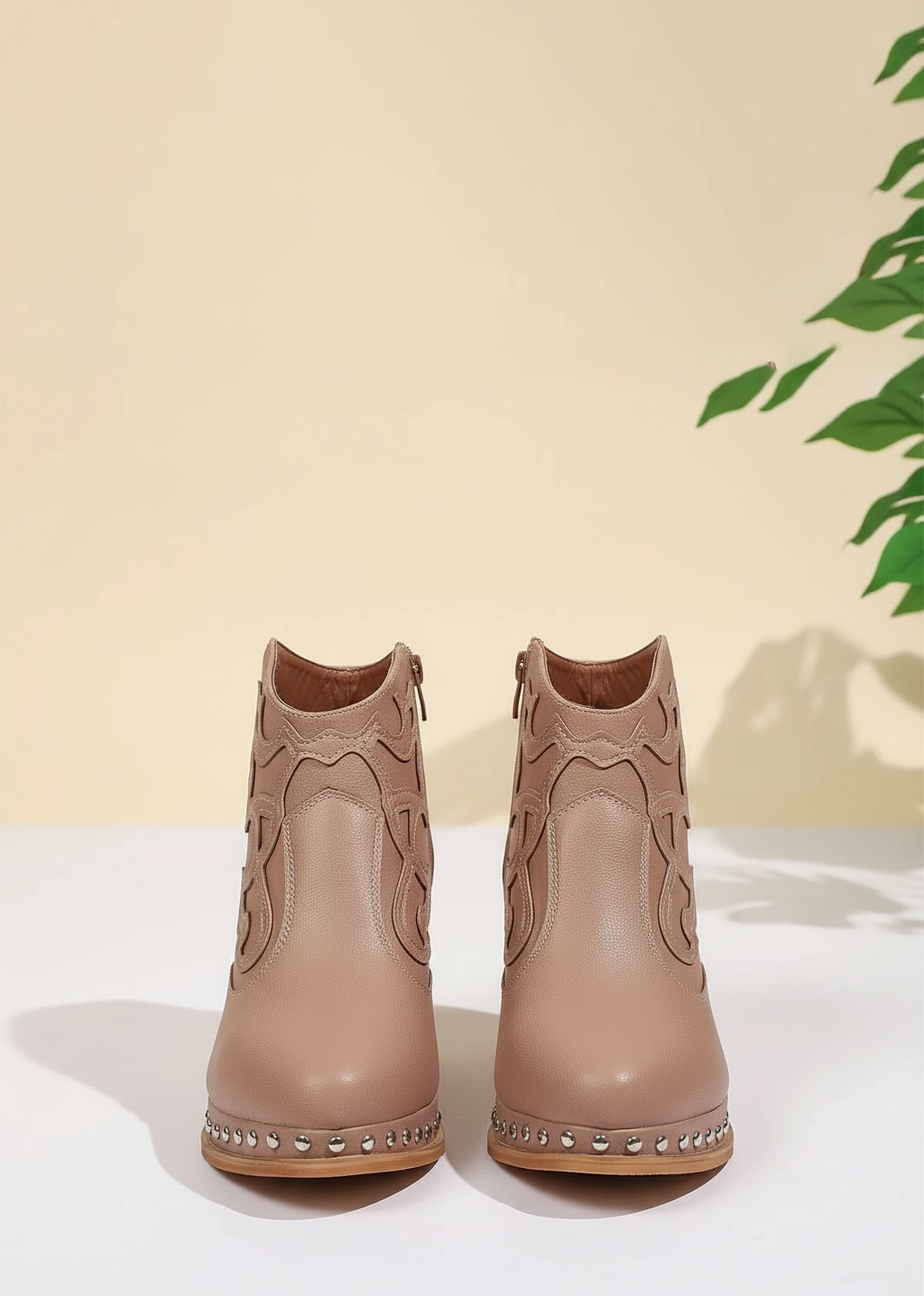 Elegant High Heels Chunky Pink Platform Boot