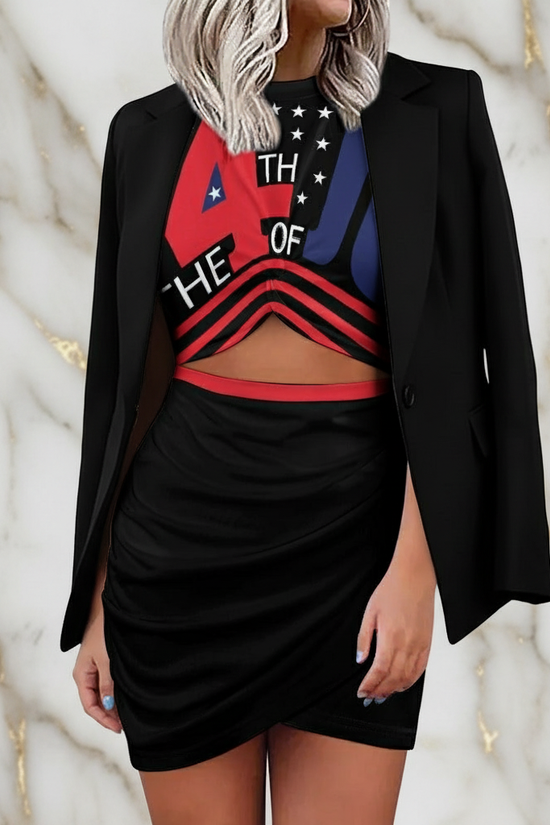 Front view with blazer