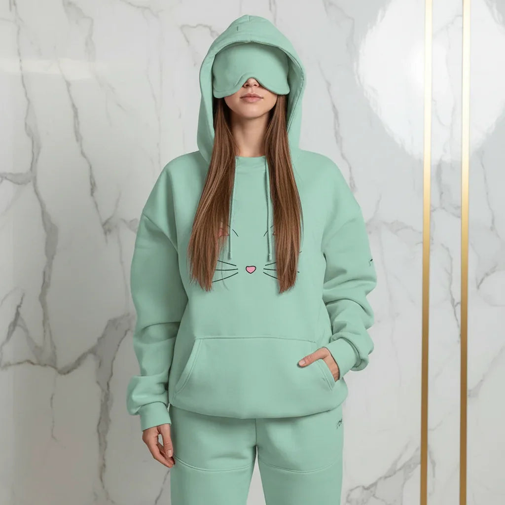 Front view with eye mask demonstrated