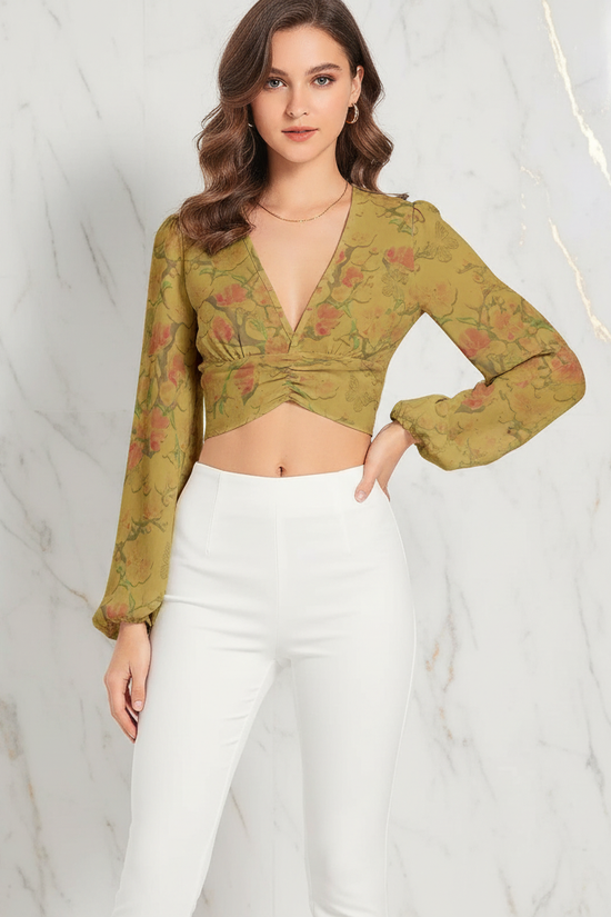 Front view with hand on hip in white pants