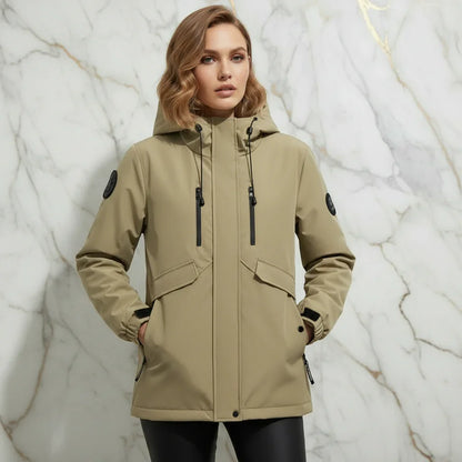 Front view - woman in khaki jacket