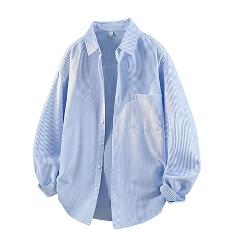 Windproof Moonlight Blue Striped Shirt