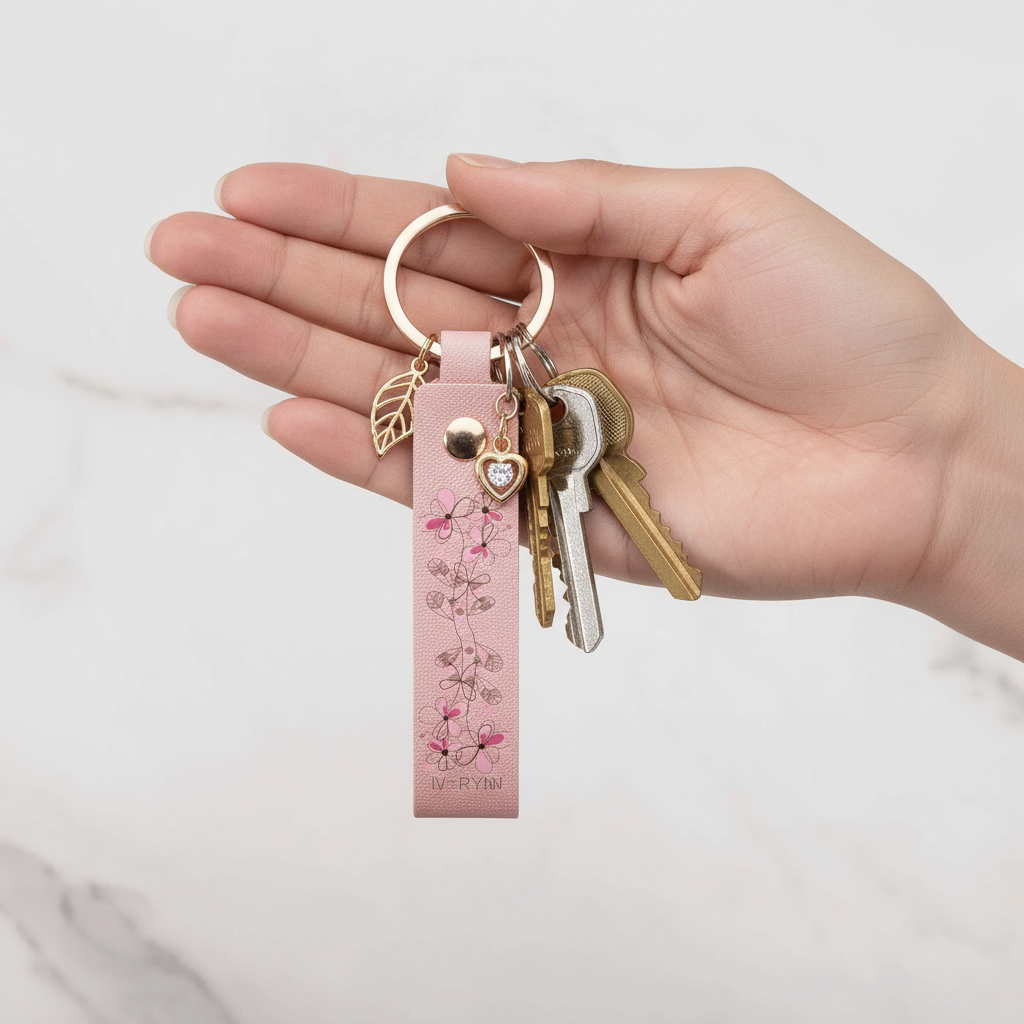 Full hand composition showing keychain in use