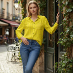 Full-length view of yellow shirt outfit