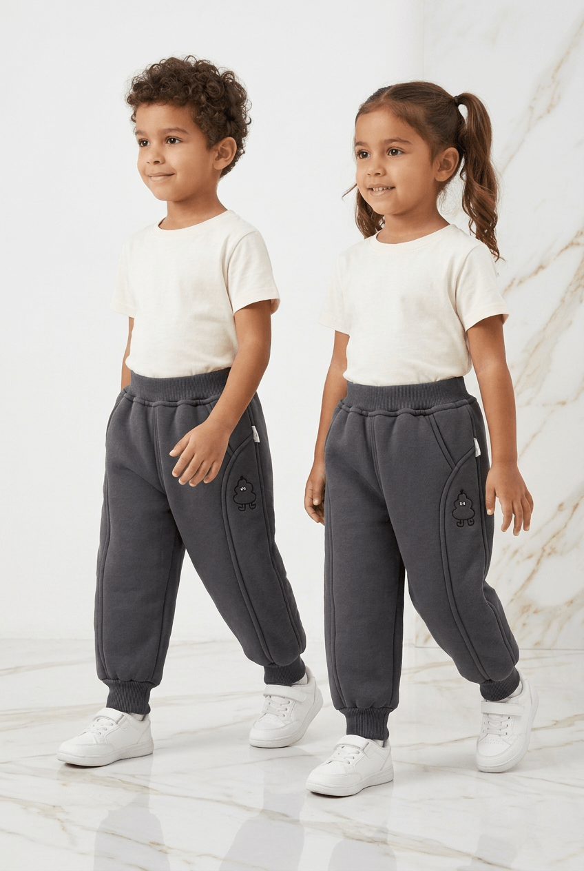 男の子と女の子、左斜め前から