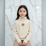 Girl Cream Seated Pose