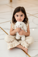 Girl Hugging White Bunny