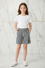 Girl striped shorts - front