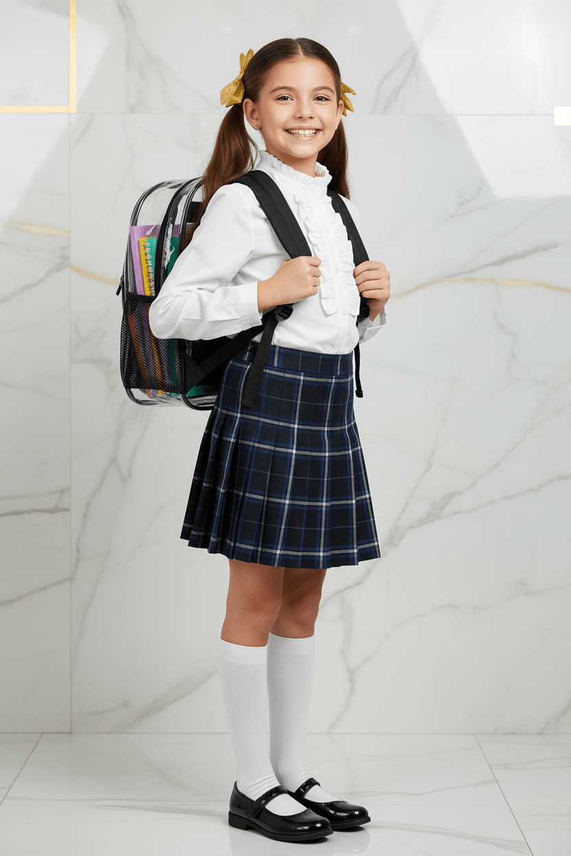 Girl with Clear Backpack - Front