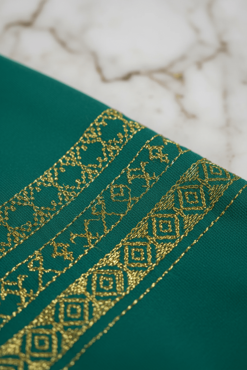 Gold Hem Embroidery Border