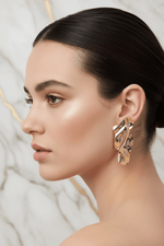 Gold Sculptural Earring - Side Profile