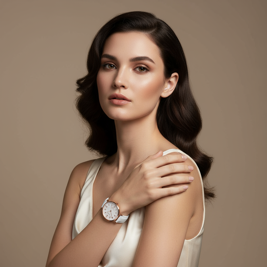 Graceful pose across body