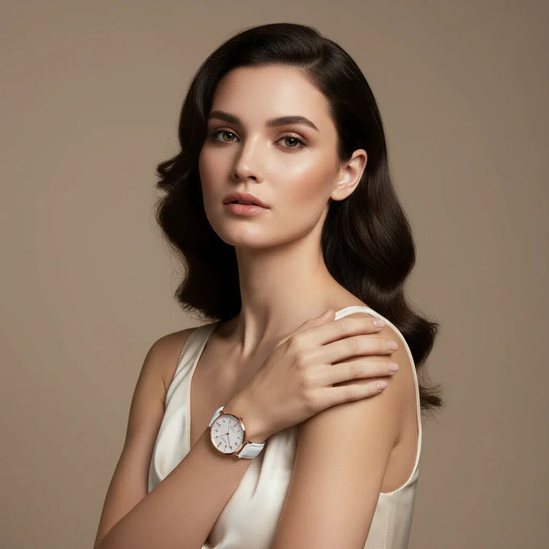 Graceful pose across body