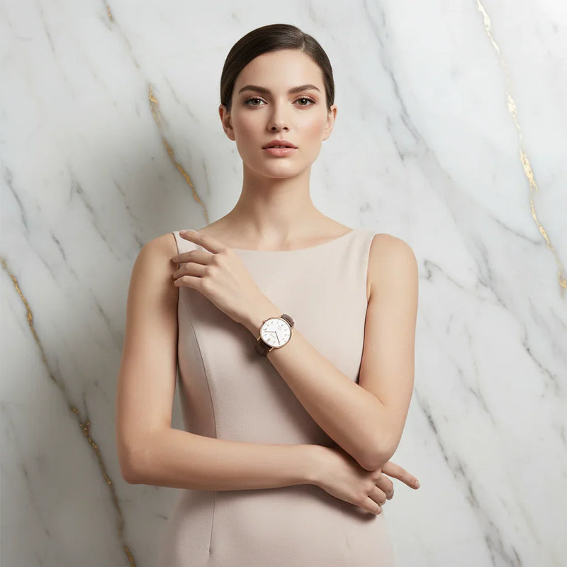 Graceful pose across body