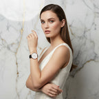 Graceful pose across body