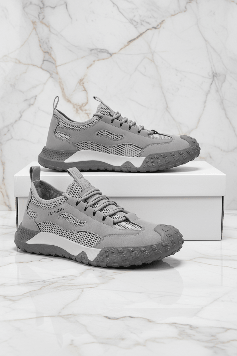 Gray shoes marble portrait
