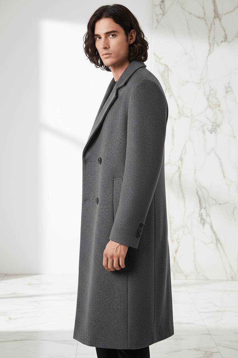 Gray Wool Coat - Left Side