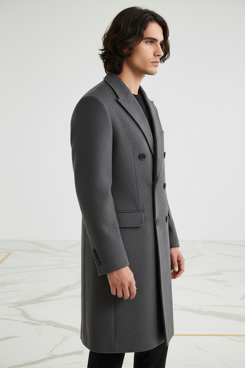 Gray Wool Coat - Right Side