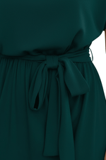 Green Dress - Waist Bow Detail
