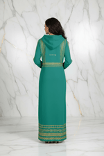 Green Hoodie Dress - Back View