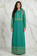 Green Hoodie Dress - Corrected Front View