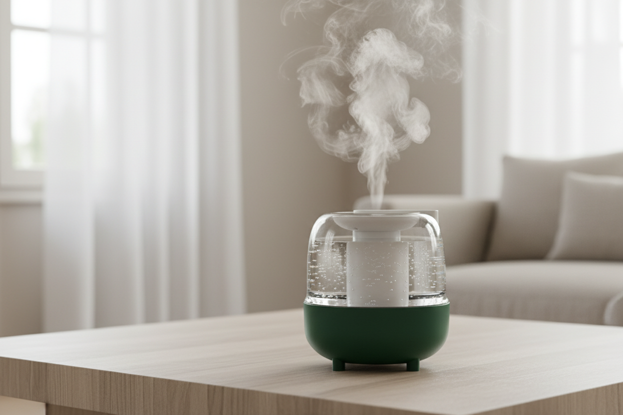 Green Humidifier Close-Up - Scandinavian