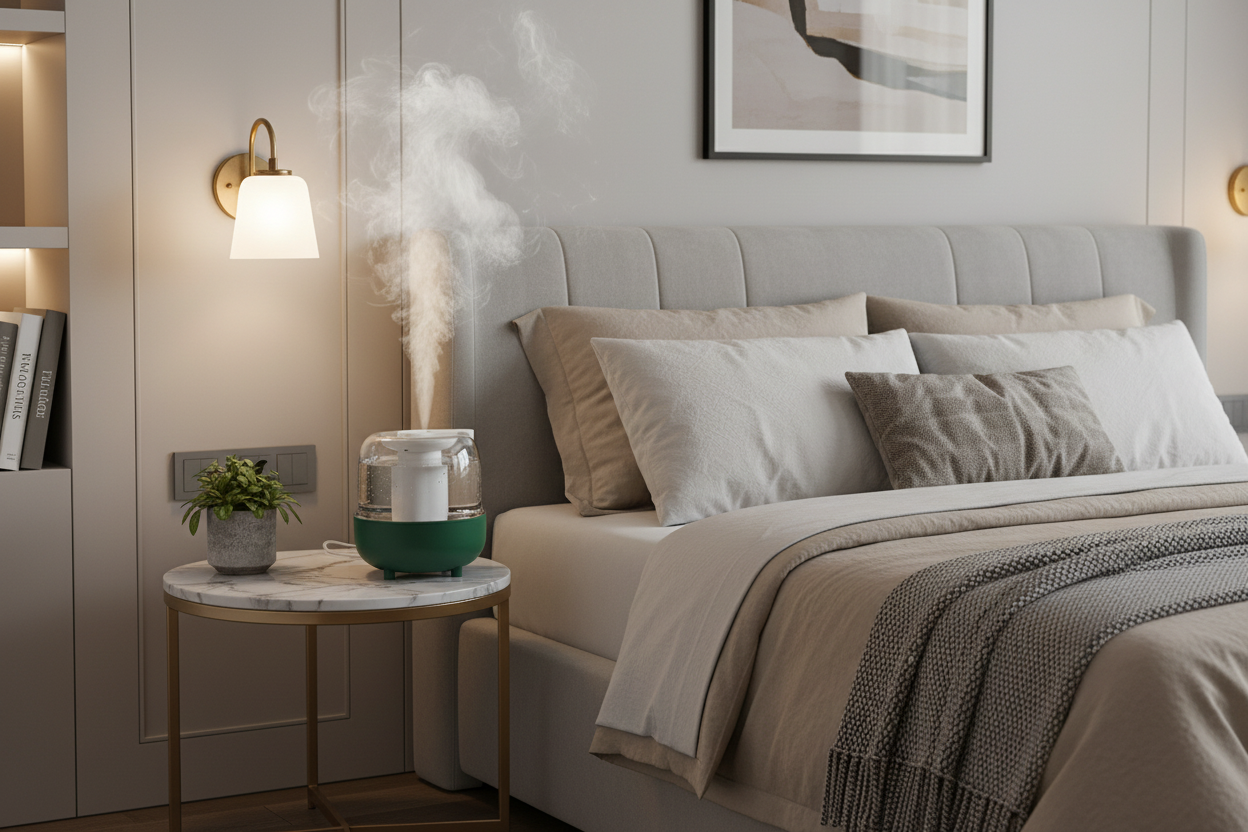Green Humidifier - Luxury Bedroom