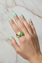 Green Ring Hand Raised