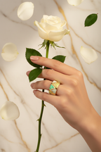Green Ring Hand with Rose