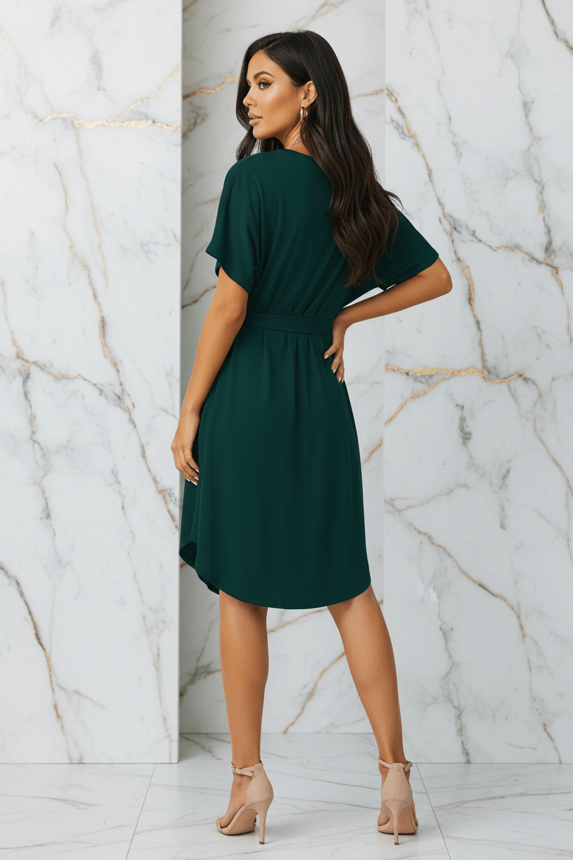 Green Short Dress - Back View