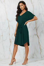Green Short Dress - Three Quarter