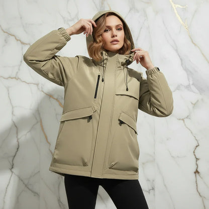 Hands adjusting hood