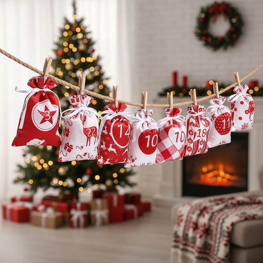 Hanging advent bags